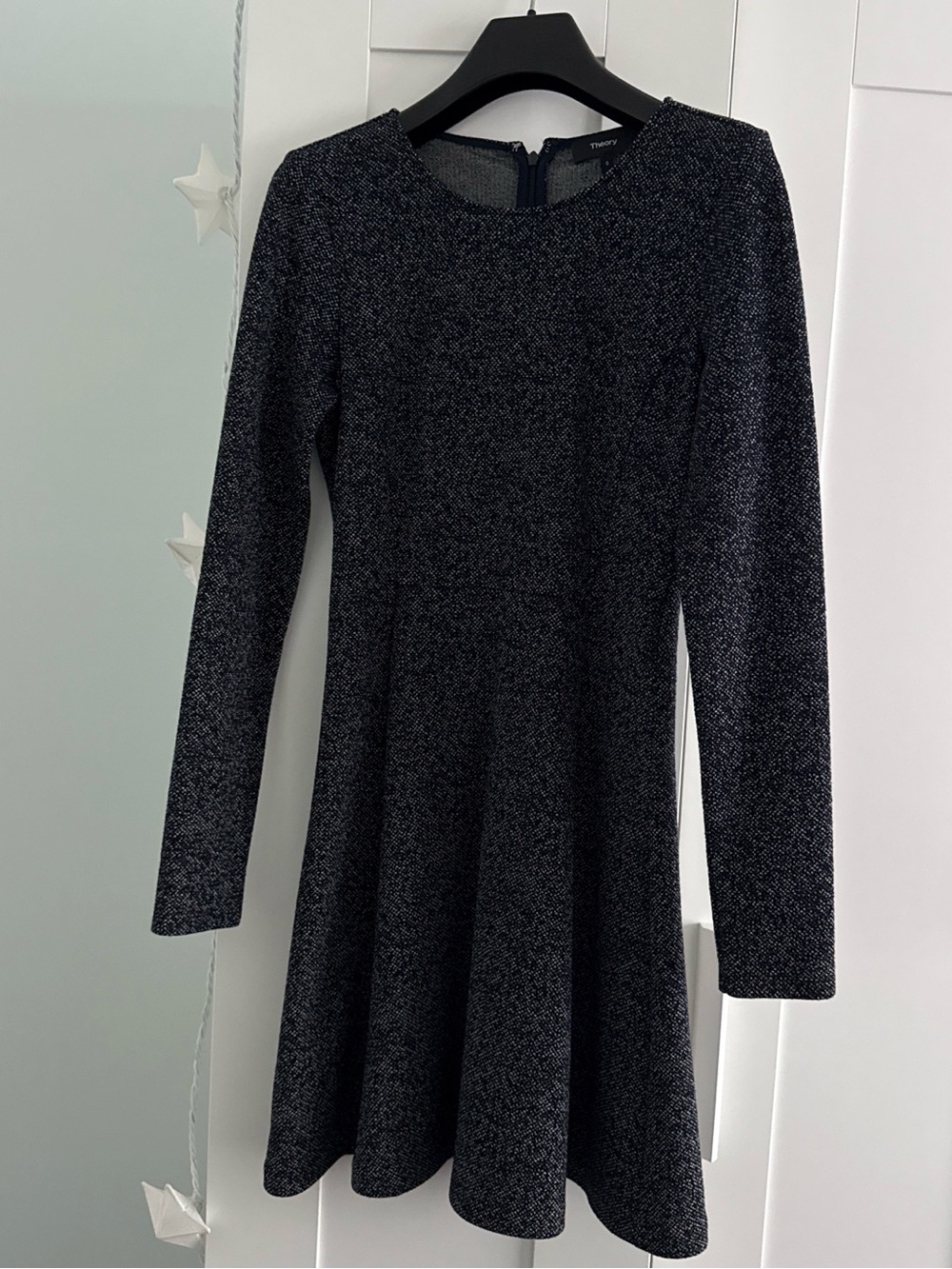 Theory Women's Long‑Sleeve navy fit & Flare Dress